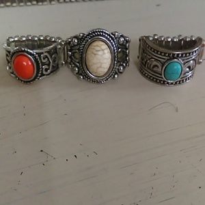 Set of three stretch rings